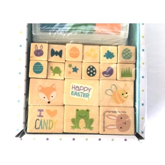 EASTER Mini Stamp Ink Sets Spring Scrapbooking Rabbit Frog Egg Flowers Bee NWT - Picture 2 of 6